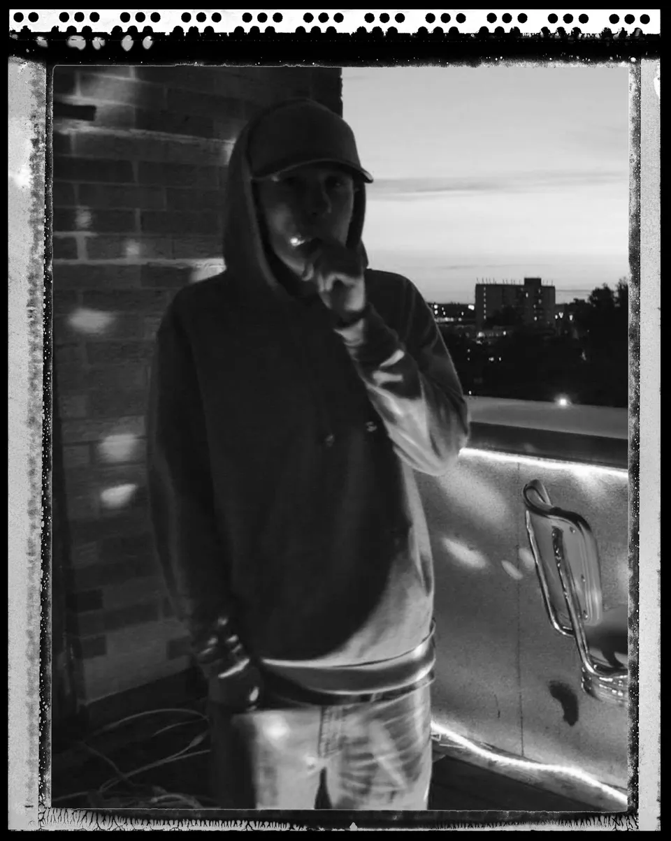 BroRoc, black and white film portrait